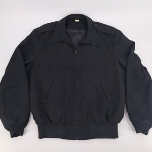 US Army Enlisted Male Jacket Polywo 45 Wool Black Bomber Style Utility